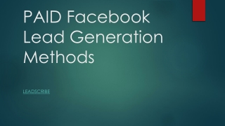 Paid facebook lead generation methods