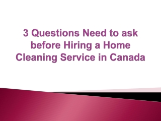 Home Cleaning Service in Canada
