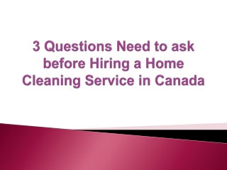 Home Cleaning Service in Canada