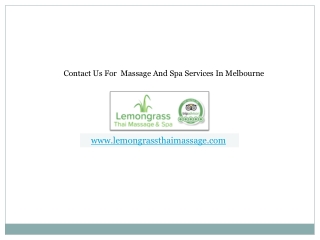Contact Us For Massage And Spa Services In Melbourne