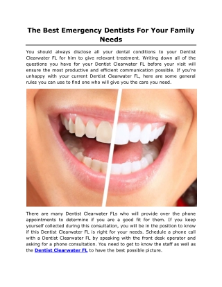 The Best Emergency Dentists For Your Family Needs