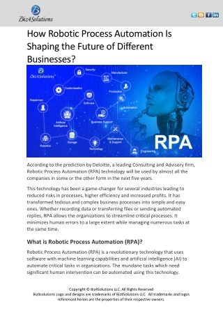 How Robotic Process Automation Is Shaping the Future of Different Businesses?