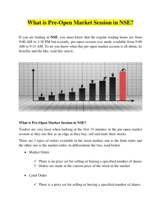 What is Pre-Open Market Session in NSE?