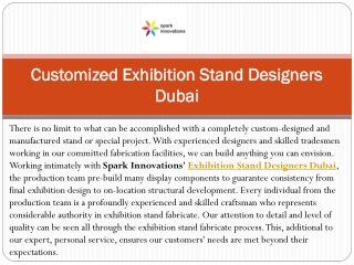 Customized Exhibition Stand Designers Dubai