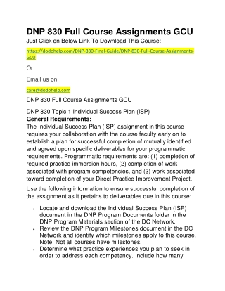 DNP 830 Full Course Assignments GCU