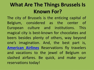 What Are The Things Brussels Is Known For