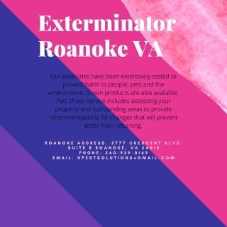 Exterminator Roanoke VA | Killinger Pest Solutions