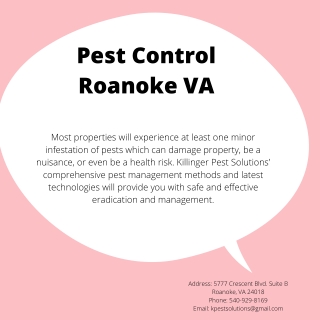 Pest Control Roanoke VA | Killinger Pest Solutions