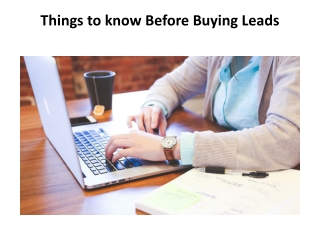 Things to Know Before Buying Leads