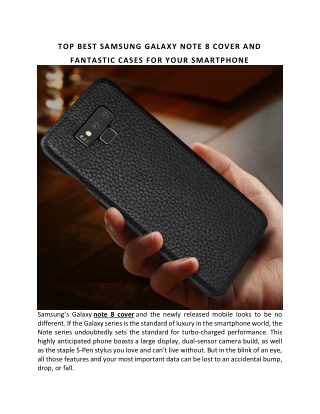TOP BEST SAMSUNG GALAXY NOTE 8 COVER AND FANTASTIC CASES FOR YOUR SMARTPHONE