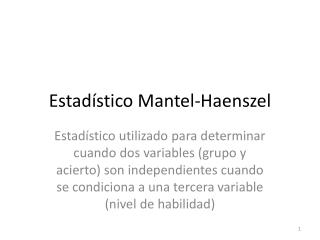 Estadístico Mantel-Haenszel