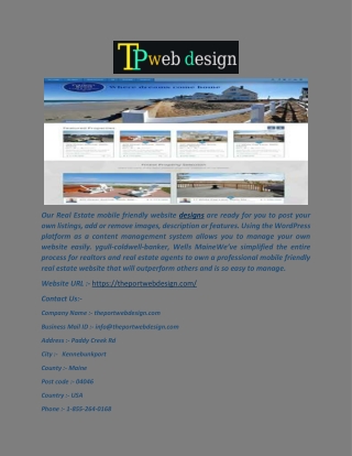 Real Estate Website Design Maine