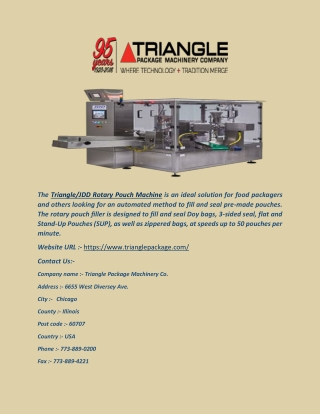 Triangle-JDD Rotary Pouch Machine