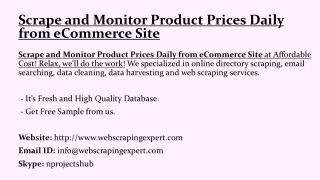 Scrape and Monitor Product Prices Daily from eCommerce Site