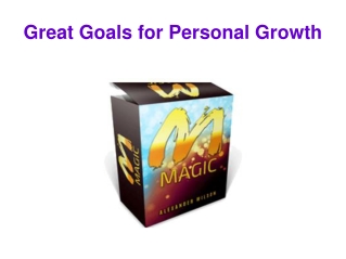 Great Goals for Personal Growth