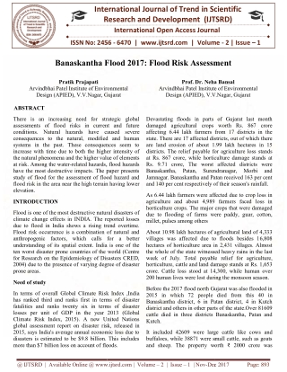 Banaskantha Flood 2017 Flood Risk Assessment