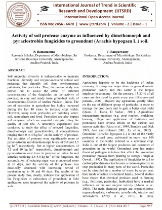 Activity of soil protease enzyme as influenced by dimethomorph and pyraclostrobin fungicides to groundnut Arachis hypoga