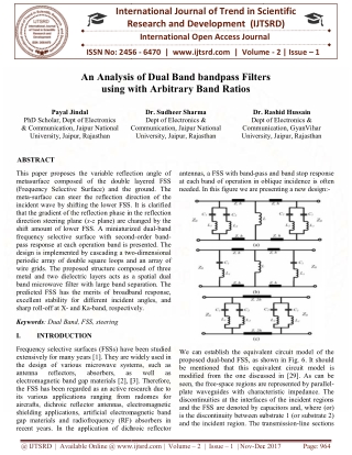 An Analysis of Dual Band bandpass Filters using with Arbitrary Band Ratios