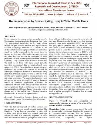 Recommendation by Service Rating Using GPS for Mobile Users