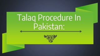 Talaq Procedure In Lahore Pakistan ~ Best Lawyer In Lahore