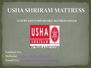 Best Luxury Mattress Online – Usha Shriram