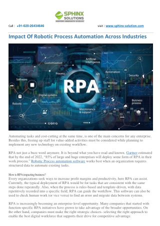 Impact of Robotic Process Automation Across Industries