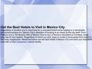 Best hotels in Mexico city