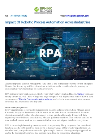 Impact of Robotic Process Automation