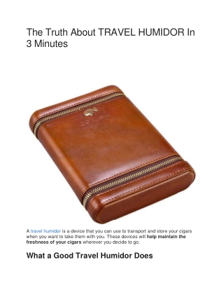 The Truth About TRAVEL HUMIDOR In 3 Minutes