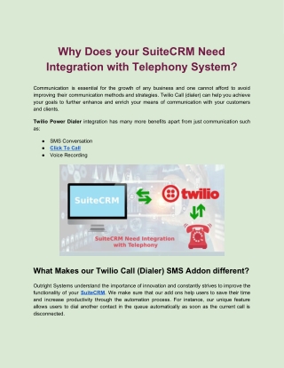 Why Does your SuiteCRM Need Integration with Telephony System?