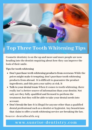 Top Three Tooth Whitening Tips