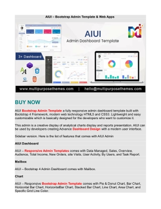 AIUI – Bootstrap Admin Template & Web Apps