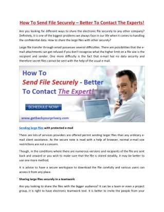 How To Send File Securely – Better To Contact The Experts