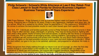 Philip Schwartz | Schwartz-White Attorneys at Law-5 Star Rated- First Class Lawyer-in South Florida for Divorce-Business