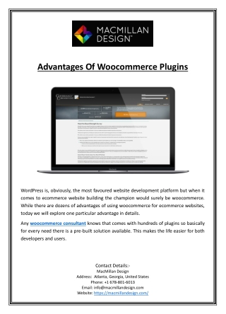 Advantages Of Woocommerce Plugins