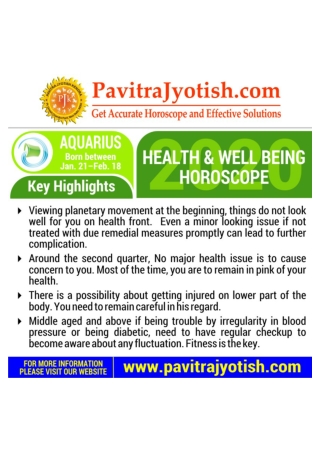 2020 Aquarius Health and Well Being Horoscope