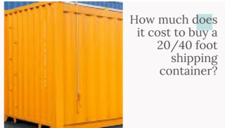 How much does it Cost to Buy a Shipping Container in Perth