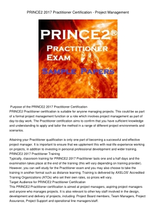 PRINCE2 Practitioner