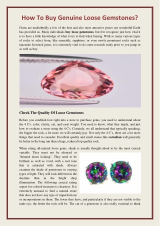 How To Buy Genuine Loose Gemstones