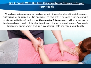 Chiropractor in Ottawa
