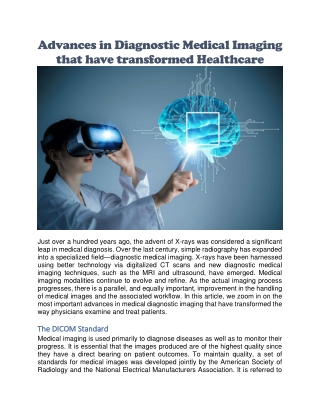 Diagnostic medical imaging