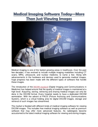 Medical imaging software