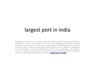 largest port in india