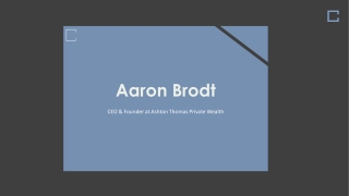 Aaron Brodt - Provides Consultation in Business Planning