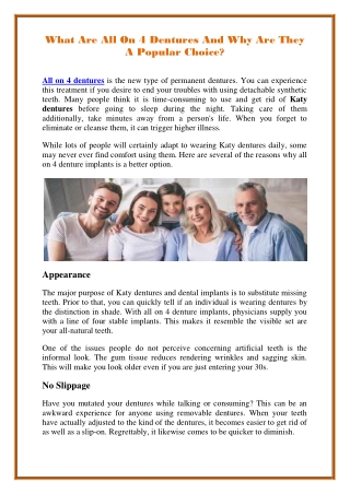 What Are All On 4 Dentures And Why Are They A Popular Choice?