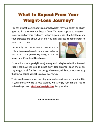 Dietitian Weight Loss Tips