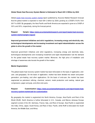 Global Waste Heat Recovery System Market