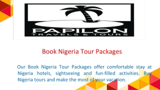 Book Nigeria Tour Packages