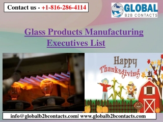 Glass Products Manufacturing Executives List