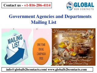 Government Agencies and Departments Mailing List